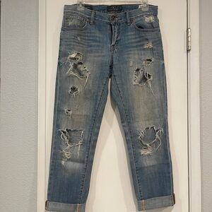 Lucky Brand Blue Boyfriend Distressed Jeans